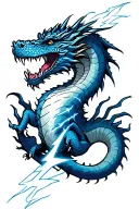 Dragon breathing lightning bolts tattoo design idea