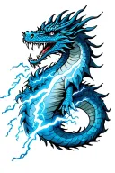 Dragon breathing lightning bolts tattoo design idea
