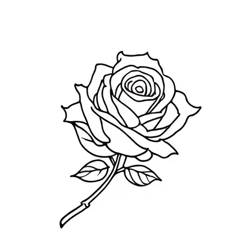 rosebud centrally overlaid tattoo design idea