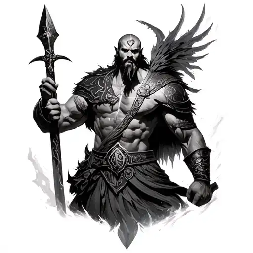 ares god of war with a war scene inspired tattoo design idea