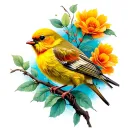 Canary tattoo design idea