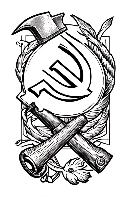 Hammer and Sickle tattoo re draw tattoo design idea