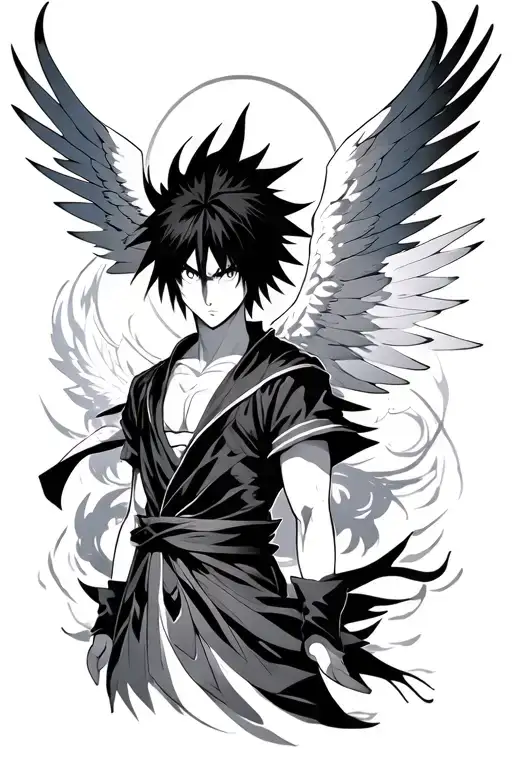 Susanoo Sasuke anime with wings tattoo design idea