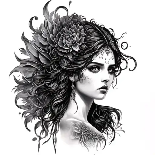 Dark Goddess tattoo design idea