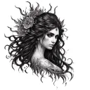 Dark Goddess tattoo design idea