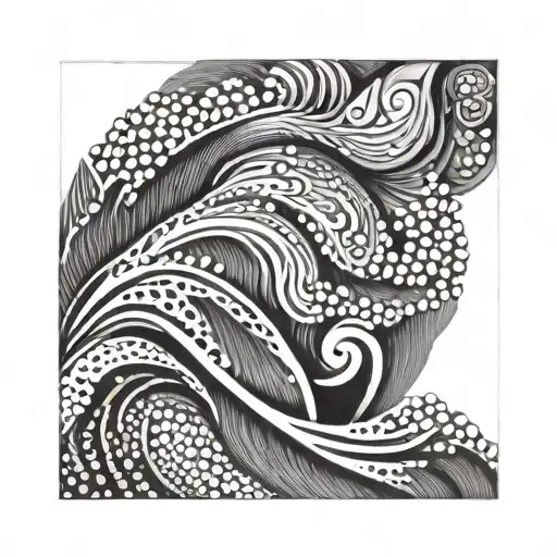 wind grain swirl pattern tattoo design idea