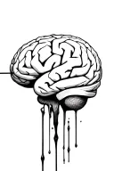 brain with cables bleeding tattoo design idea