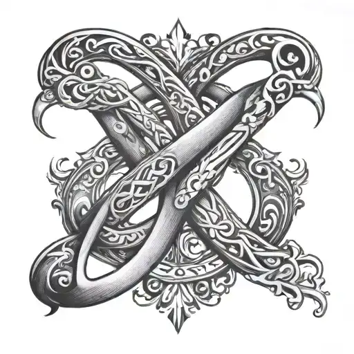 INFINITY SYMBOL WITH THE NAMES AND HENRY AND BRANDON tattoo design idea