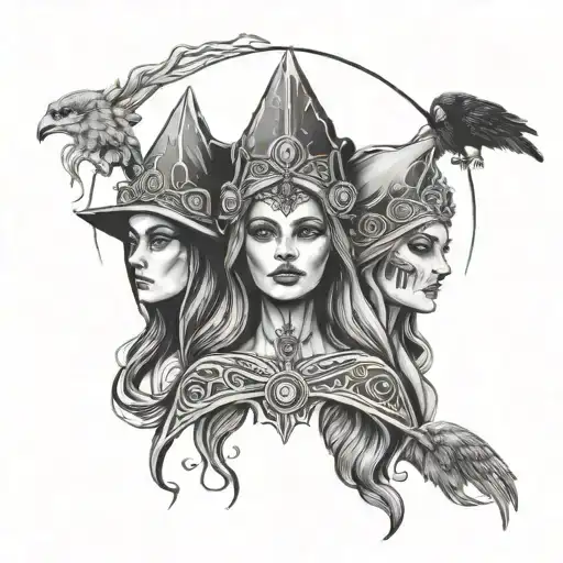 maiden, mother, crone tattoo design idea