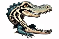 alligator skeleton tattoo design idea
