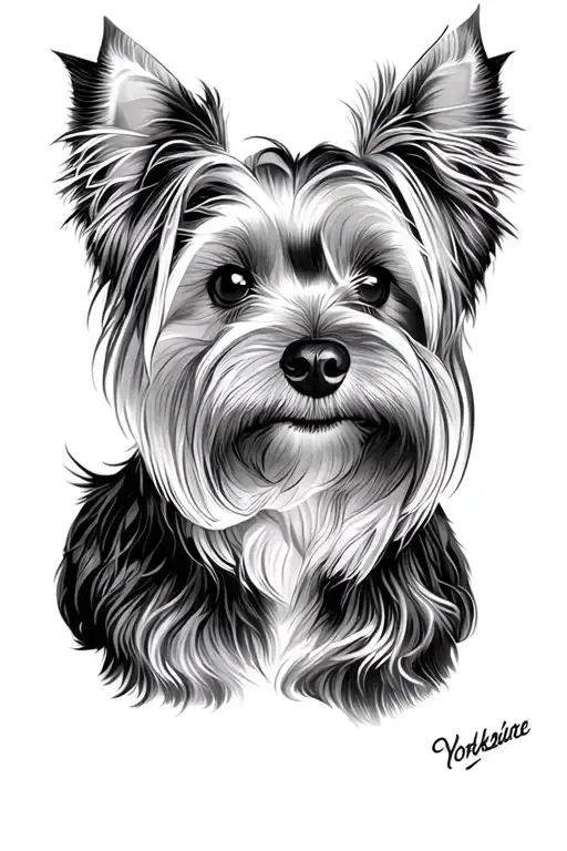 yorkshire terrier tattoo design idea