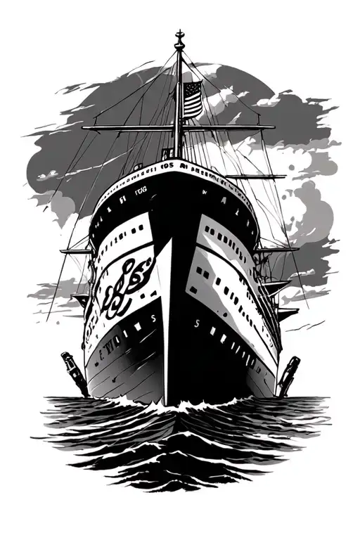 ss united states ship tattoo design idea
