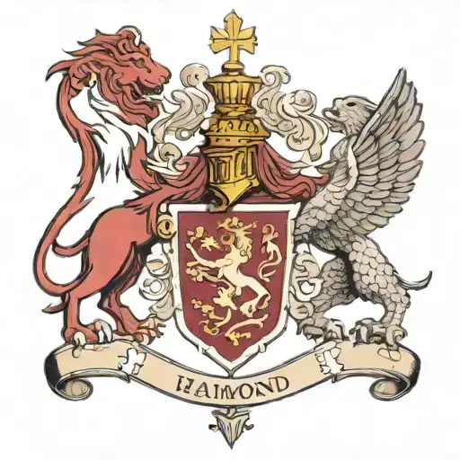 Hammond family crest:   Maroon H, Christian, strong, loyal, powerful, lion and eagle will fight but peaceful, strong cha tattoo design idea