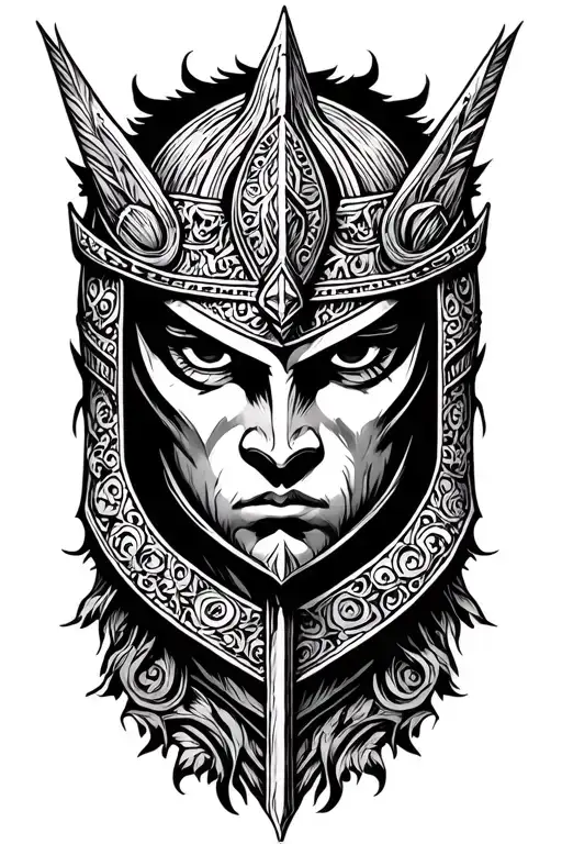 Olive-headed knight(bhuo) tattoo design idea