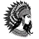 aztec princess tattoo design idea