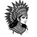 aztec princess tattoo design idea