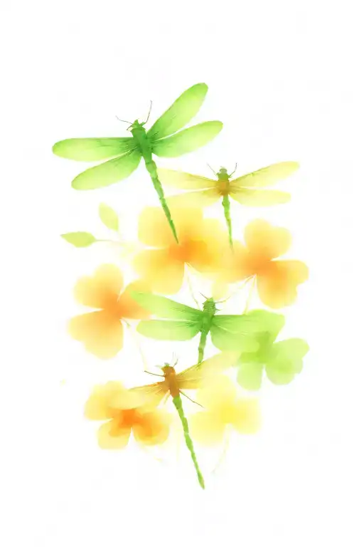 4 leaf clover with dragonflies pain hatred grief tattoo design idea