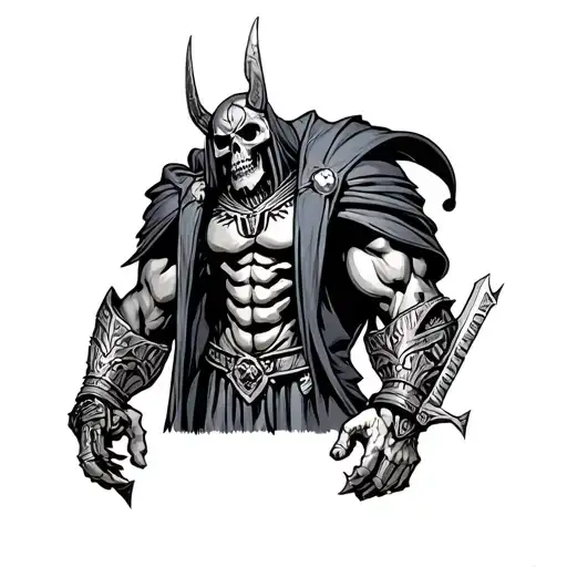 skeletor mumm-ra and shredder tattoo design idea