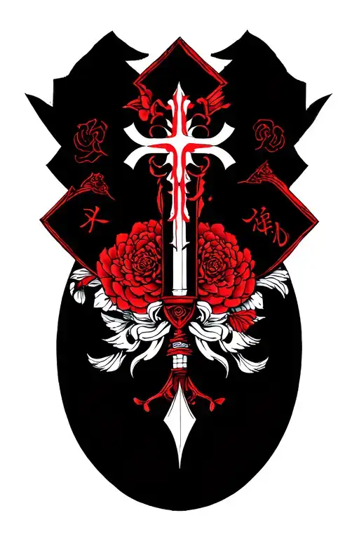 knight Maltese cross tattoo design idea