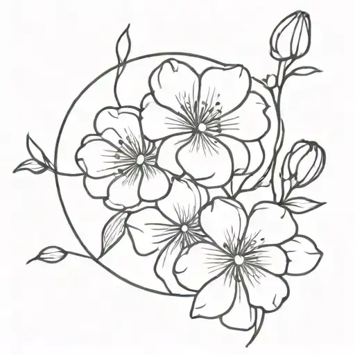 sweetpea chrysanthemum tangled together tattoo design idea