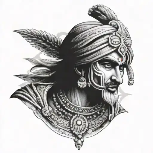 punjabi warrior on chest  tattoo design idea