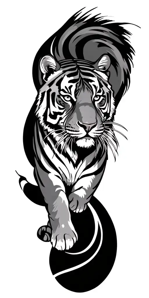 journey symbolises sense of unity, assasin hero, tiger tattoo design idea