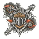 Harley Davidson bar and shield on anchor connected tattoo design idea