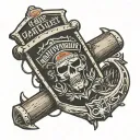 Harley Davidson bar and shield on anchor connected tattoo design idea