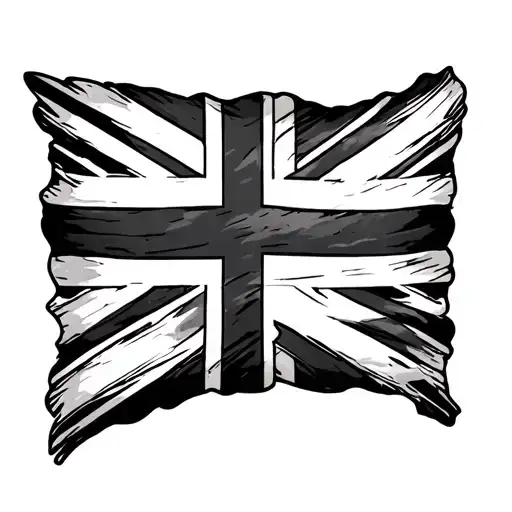 black and white Union Jack tattoo design idea