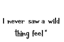 "I never saw a wild thing feel " tattoo design idea