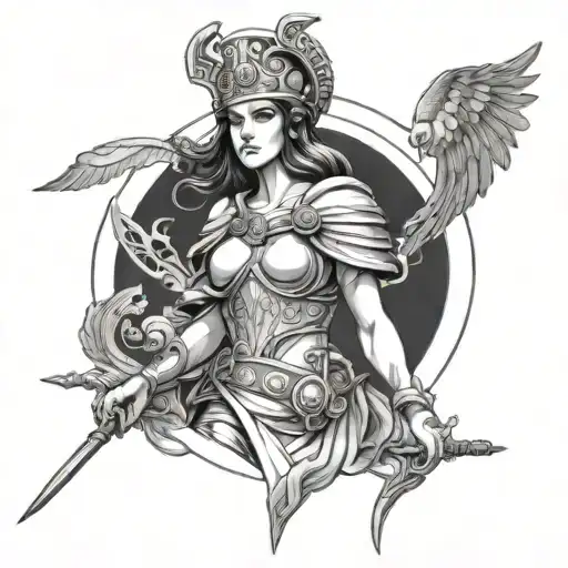 Vi from Arcane as Athena tattoo design idea