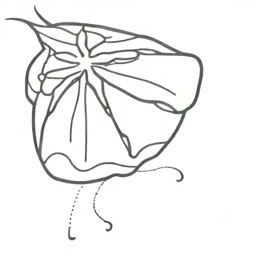 Sand dollar and a wave forming the shape tattoo design idea