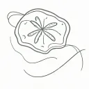 Sand dollar and a wave forming the shape tattoo design idea