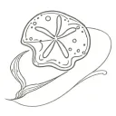 Sand dollar and a wave forming the shape tattoo design idea