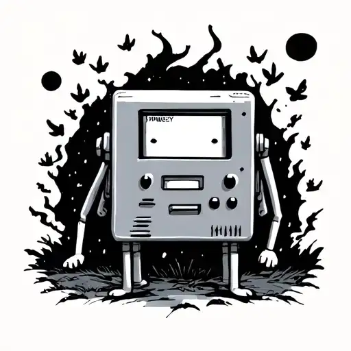 spooky BMO adventure time tattoo design idea