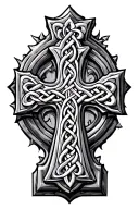 celtic cross grave marker tattoo design idea