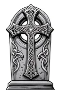 celtic cross grave marker tattoo design idea