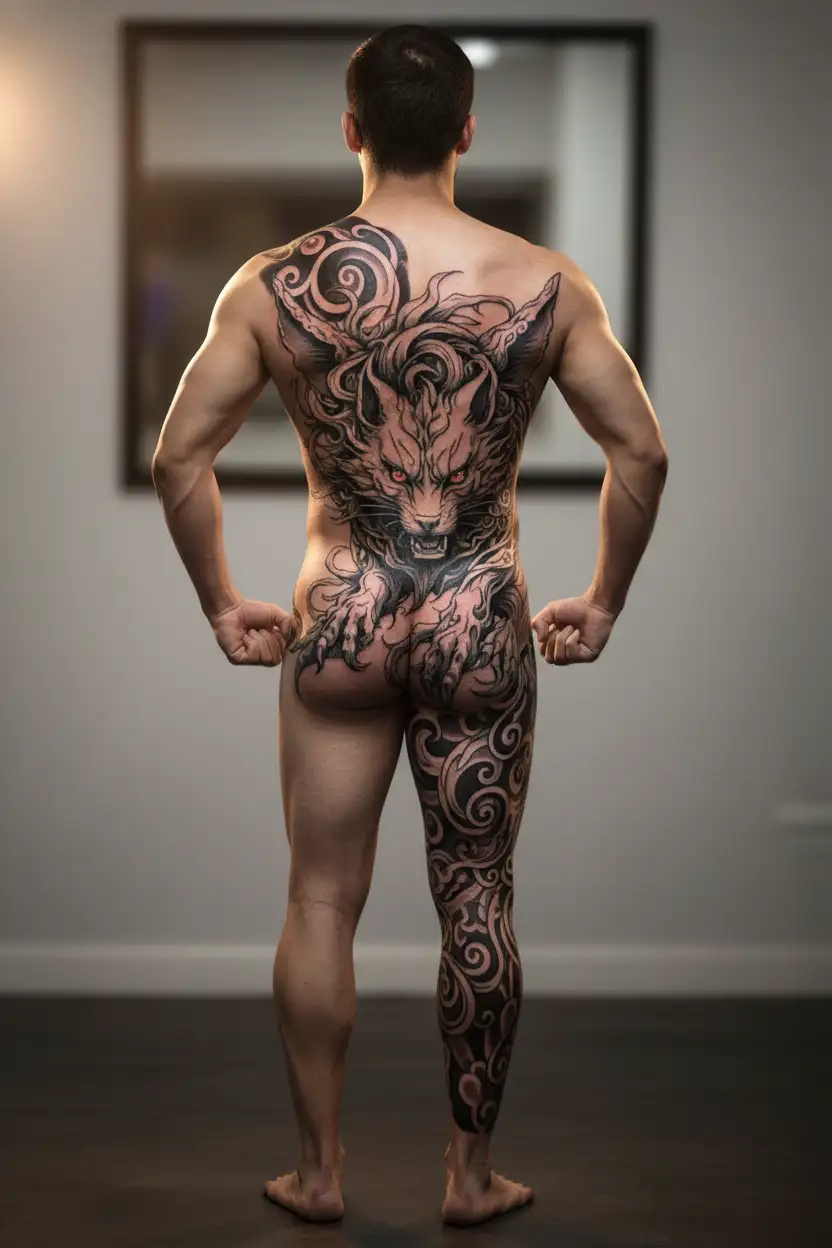 Kurama Naruto nine tails tattoo design idea