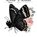 feminine butterfly with names novani and novasia incorporated  tattoo design idea