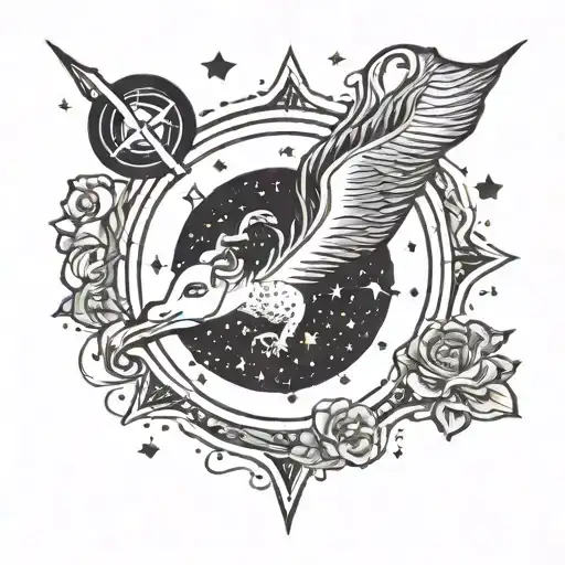 Valencia Amari capricorn constellation tattoo design idea