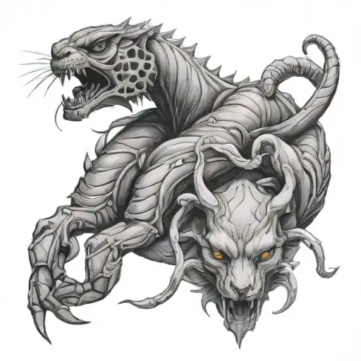 scorpion and puma tattoo design idea