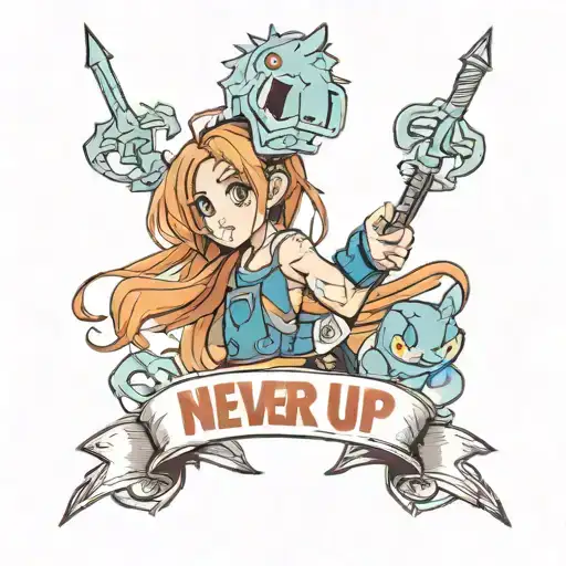 never give up tattoo design idea