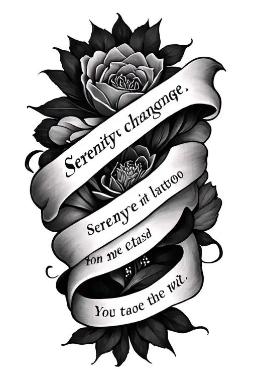 serenity prayer written tattoo design idea