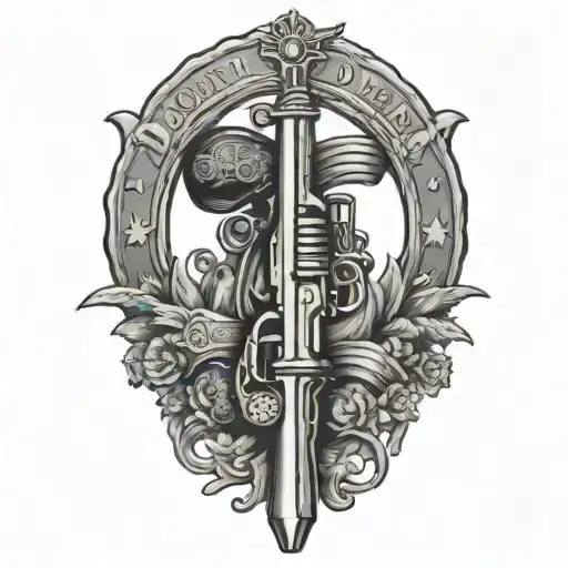don't tread on me flintlock pistols tattoo design idea