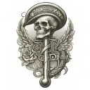 don't tread on me flintlock pistols tattoo design idea