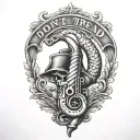 don't tread on me flintlock pistols tattoo design idea