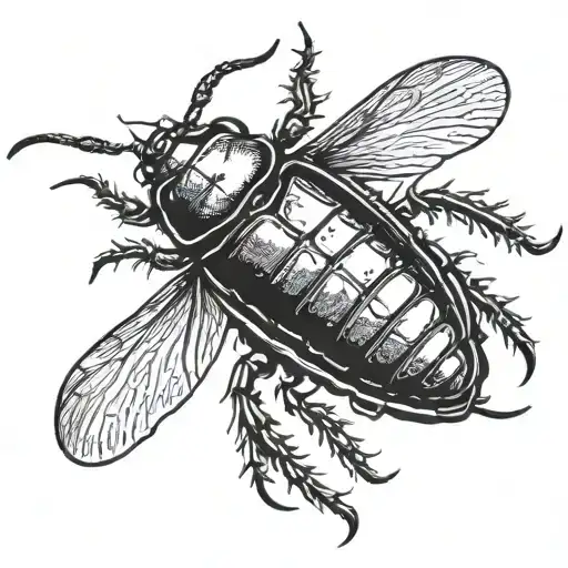 naiv cockroach sitting tattoo design idea