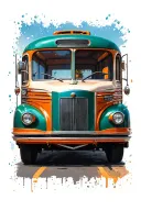 vintage bus tattoo design idea