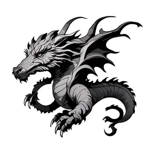 Aries and Dragon  tattoo design idea
