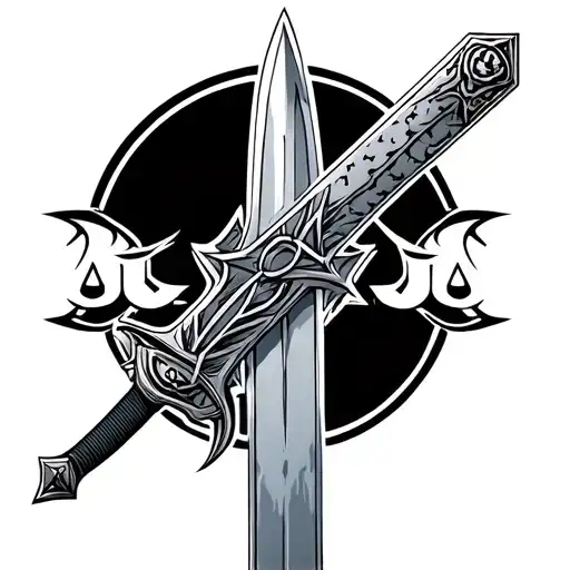 justice is ill. buster sword tattoo design idea